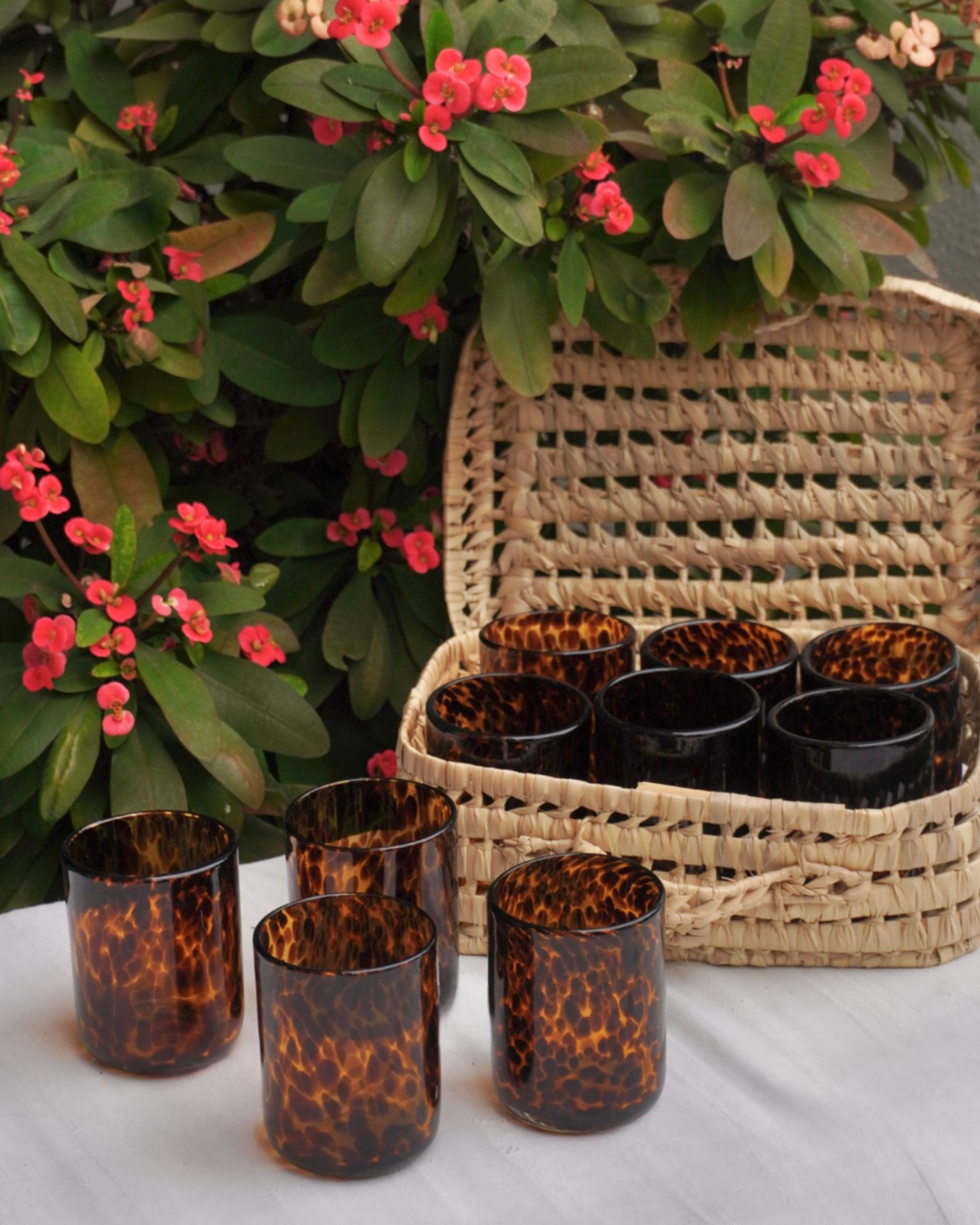Cristalería con diseño moteado (juego de 6 vasos)