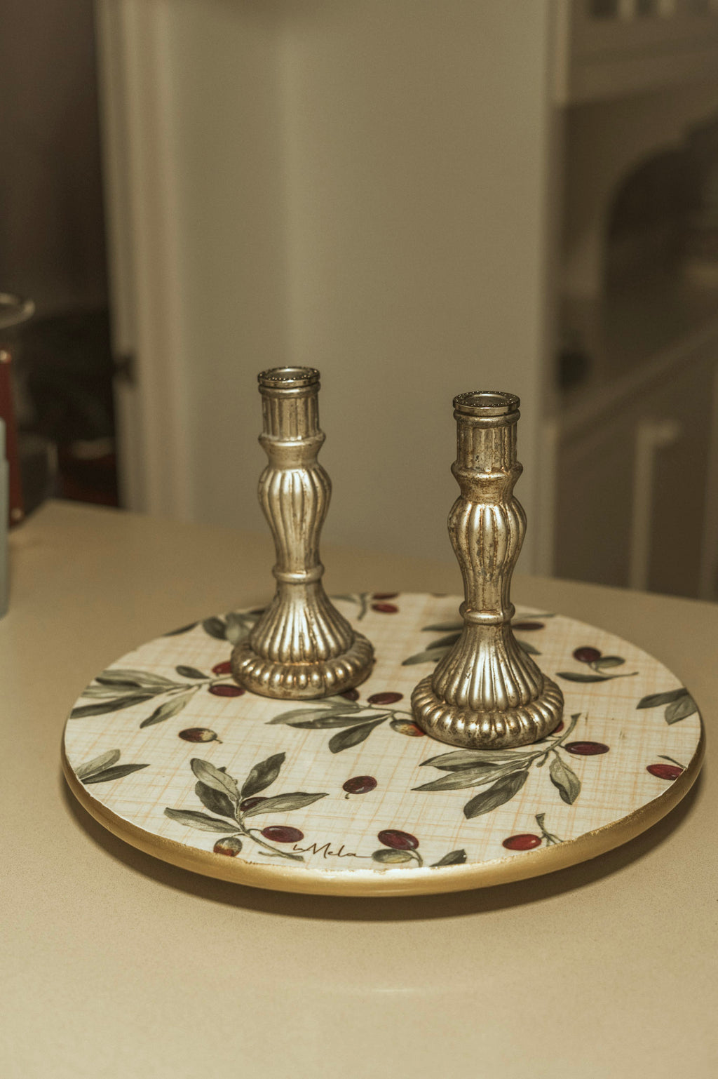 Candelabro plateado