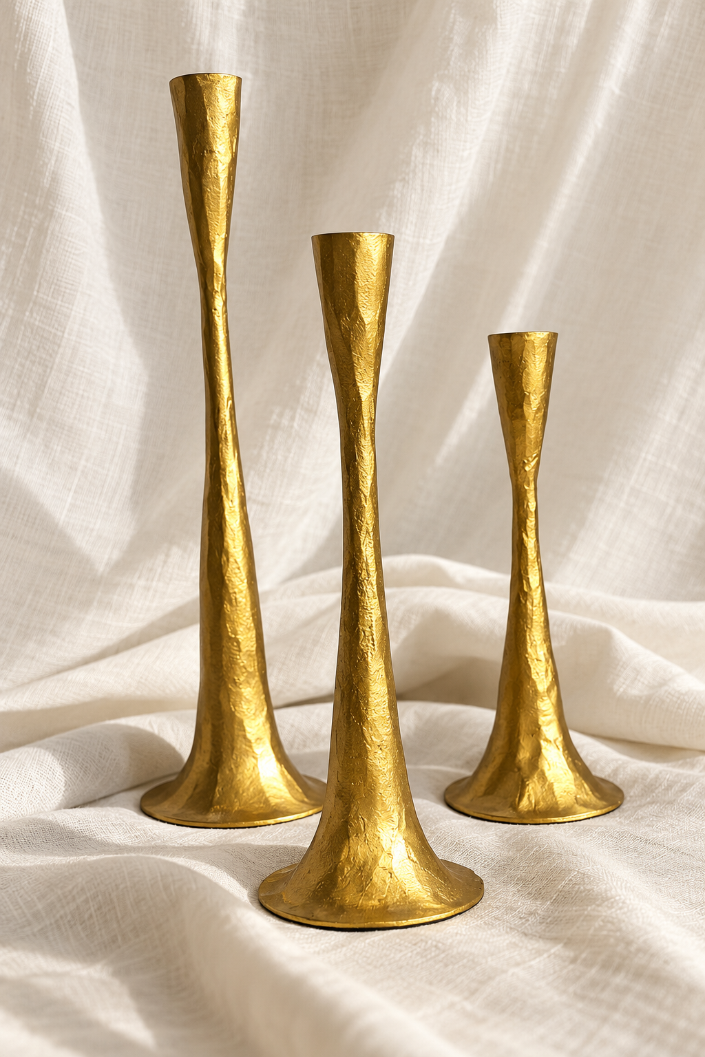Candelabros Dorados, pack de 3