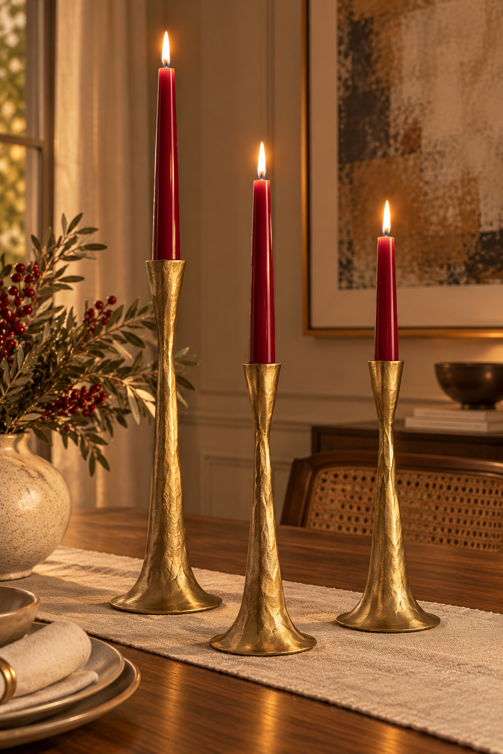 Candelabros Dorados, pack de 3