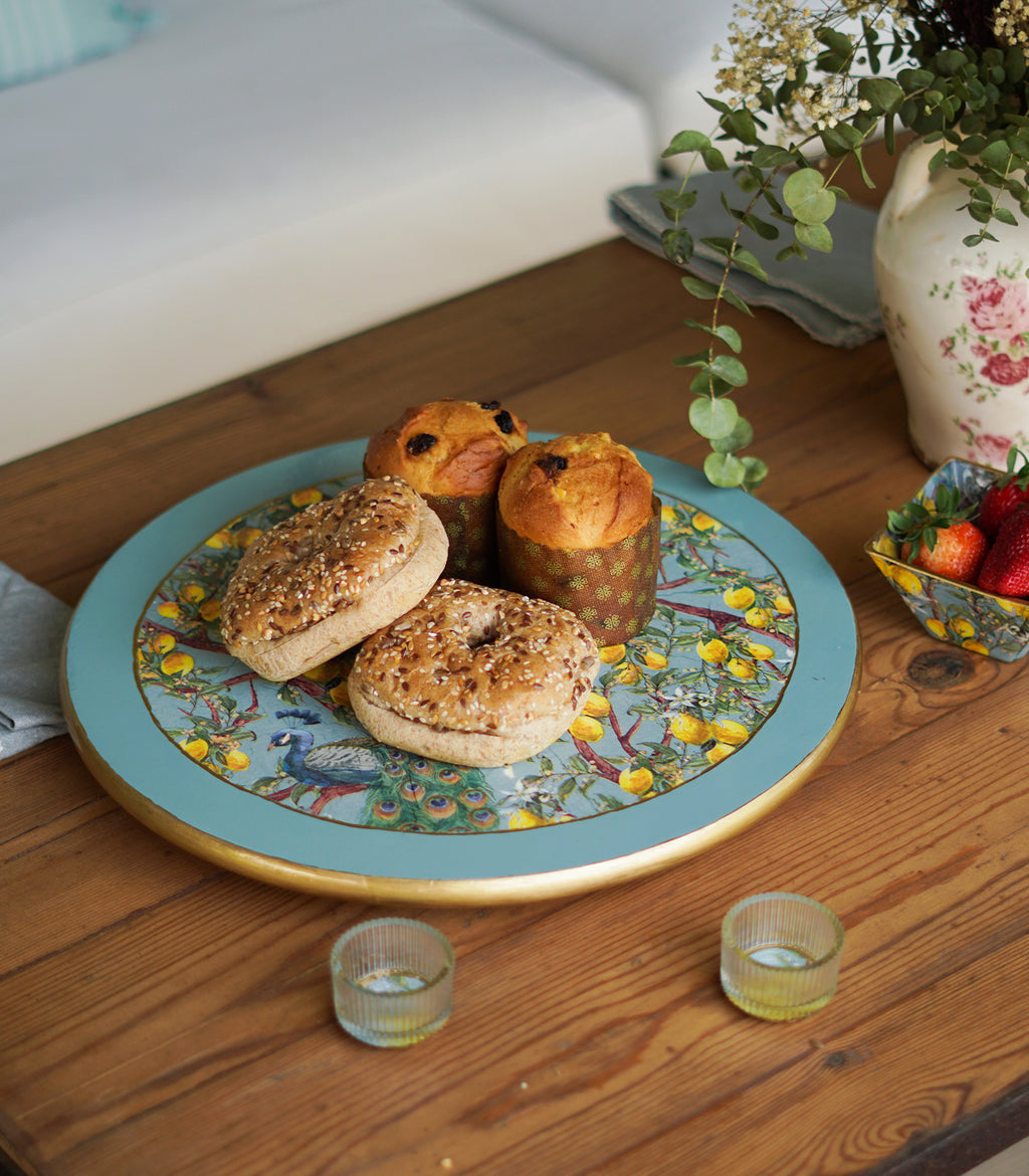 Tabla giratoria Pavo Real & Limones