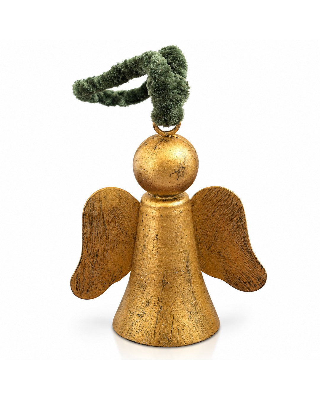 Angelito de la Guarda mini de latón antiguo con cordón verde