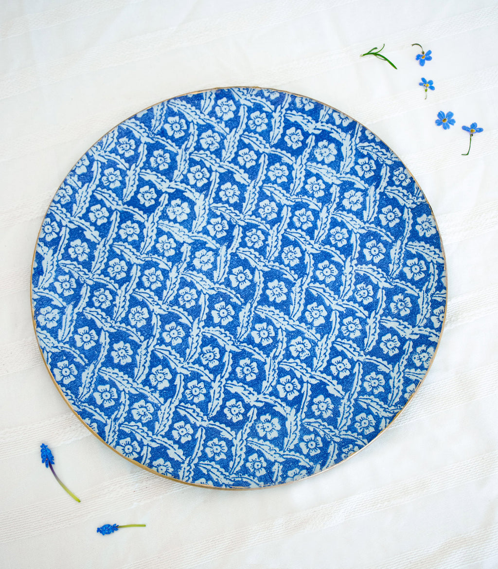 Pack Flores Azules: bajoplato + platitos del pan