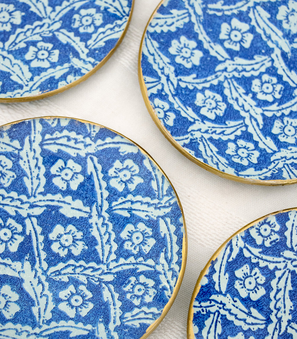 Platito de pan Flores azules