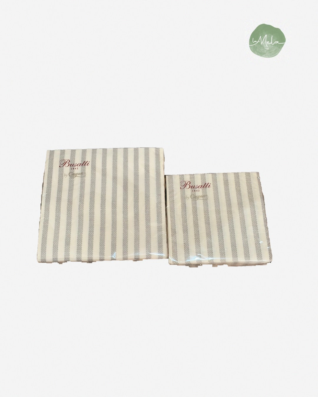 Servilletas de papel de rayas grises, formatos lunch y cocktail, foto de estudio