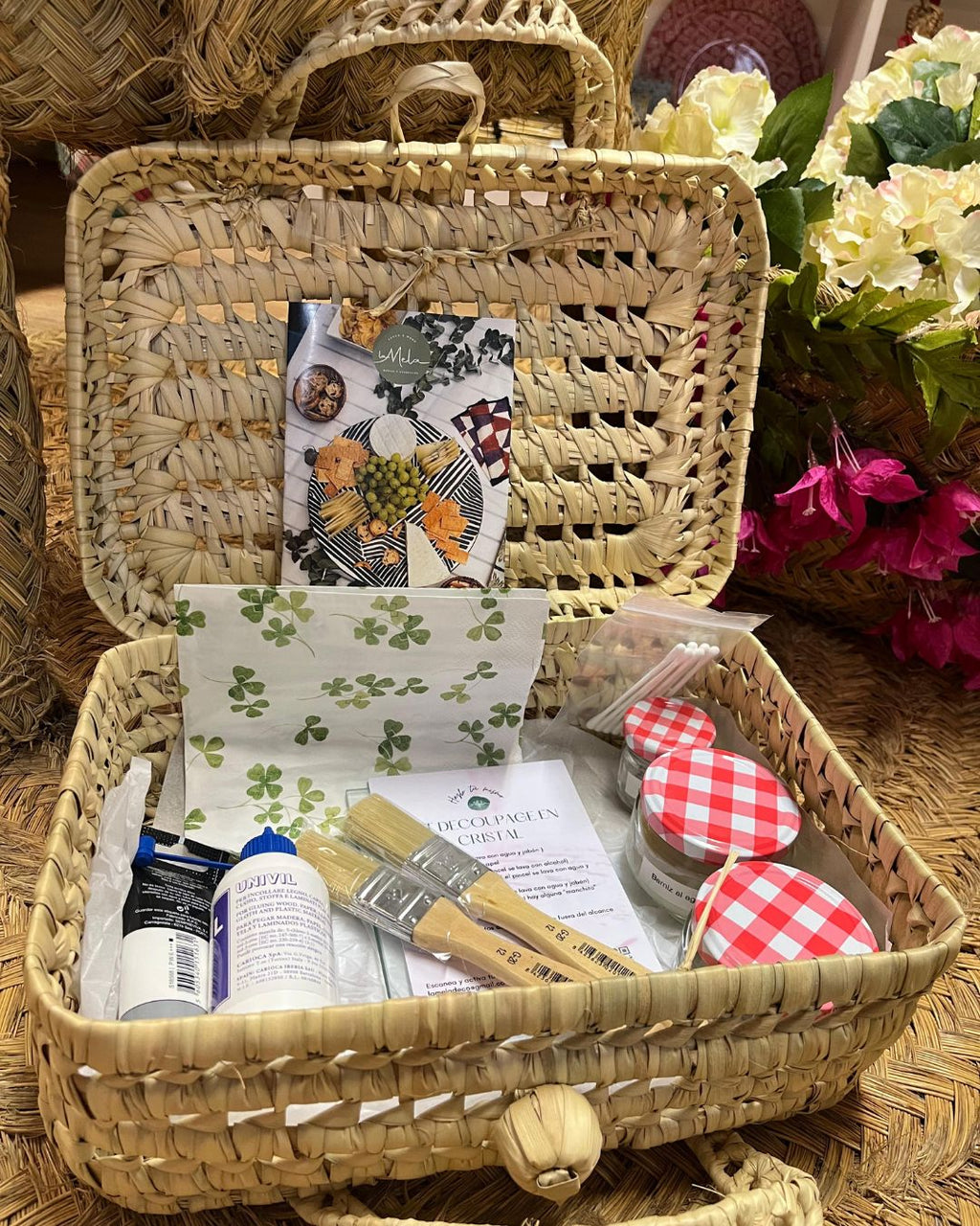 Kit creativo de decoupage sobre cristal