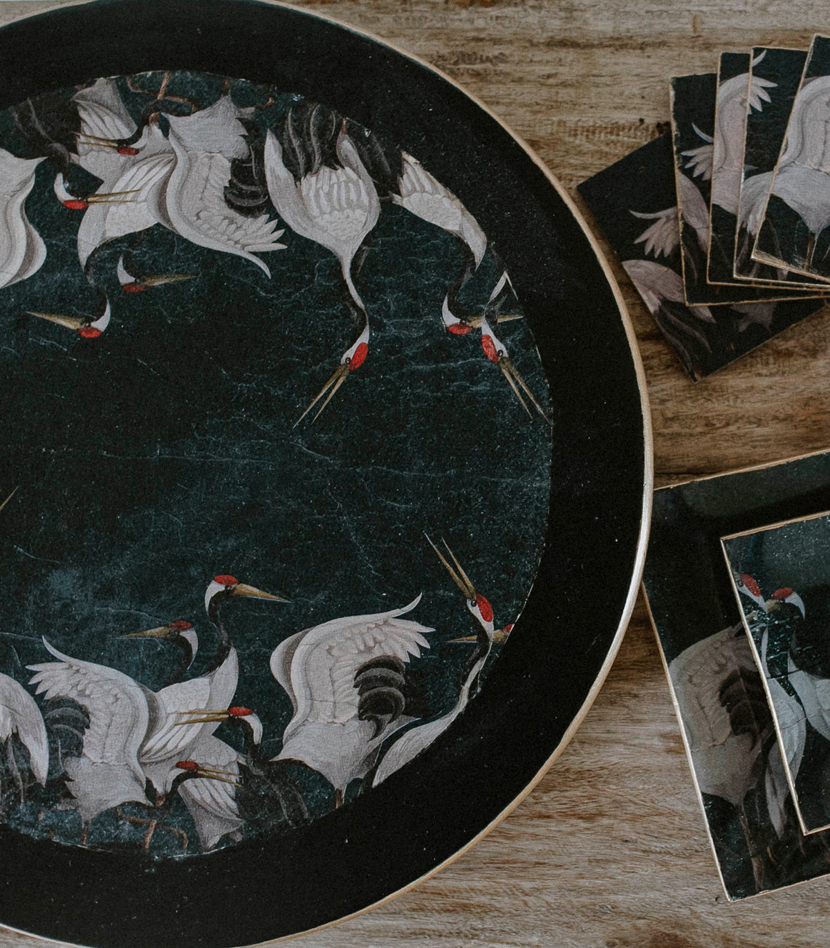 Tabla giratoria Pájaros Negros