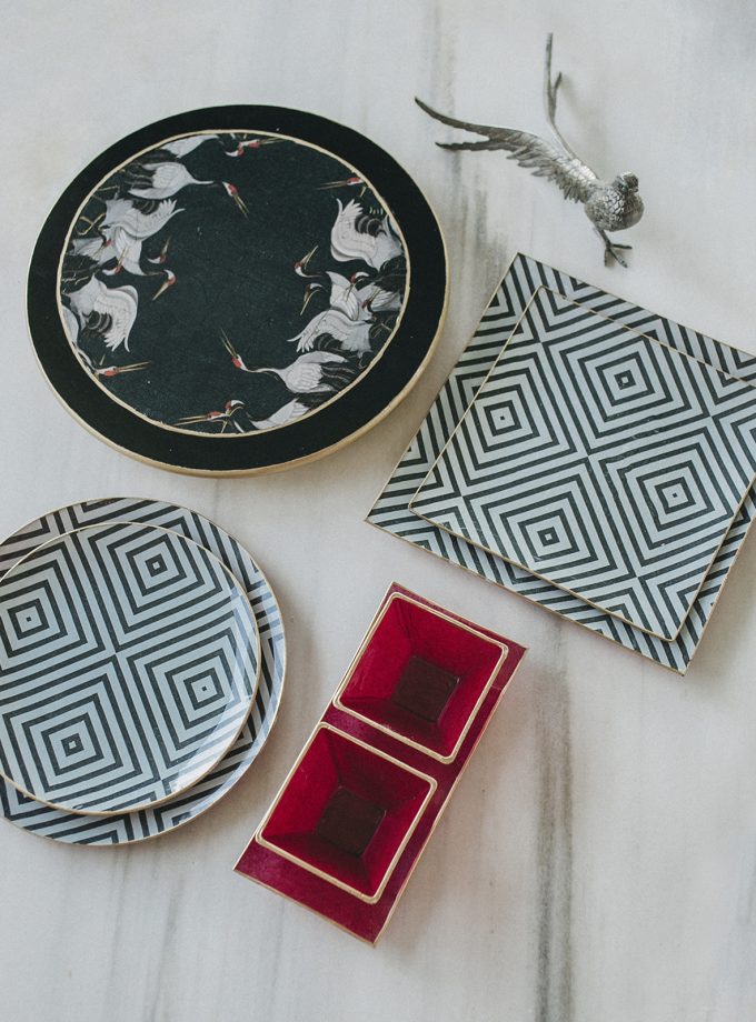 Set de aperitivo · Granate & Negro