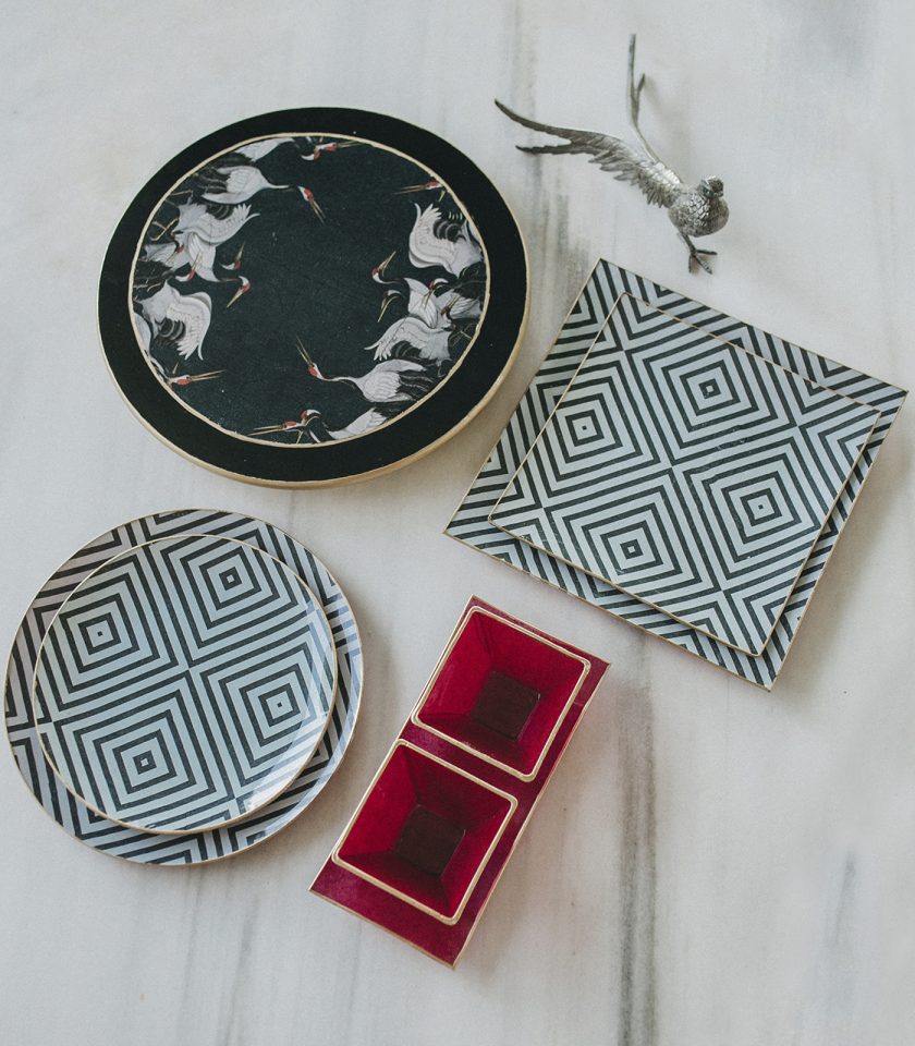 Set de aperitivo · Granate & Negro