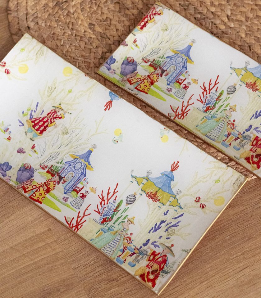 Fuente Rectangular Chinitos 16x11cm