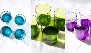 Vasos de colores de cristal