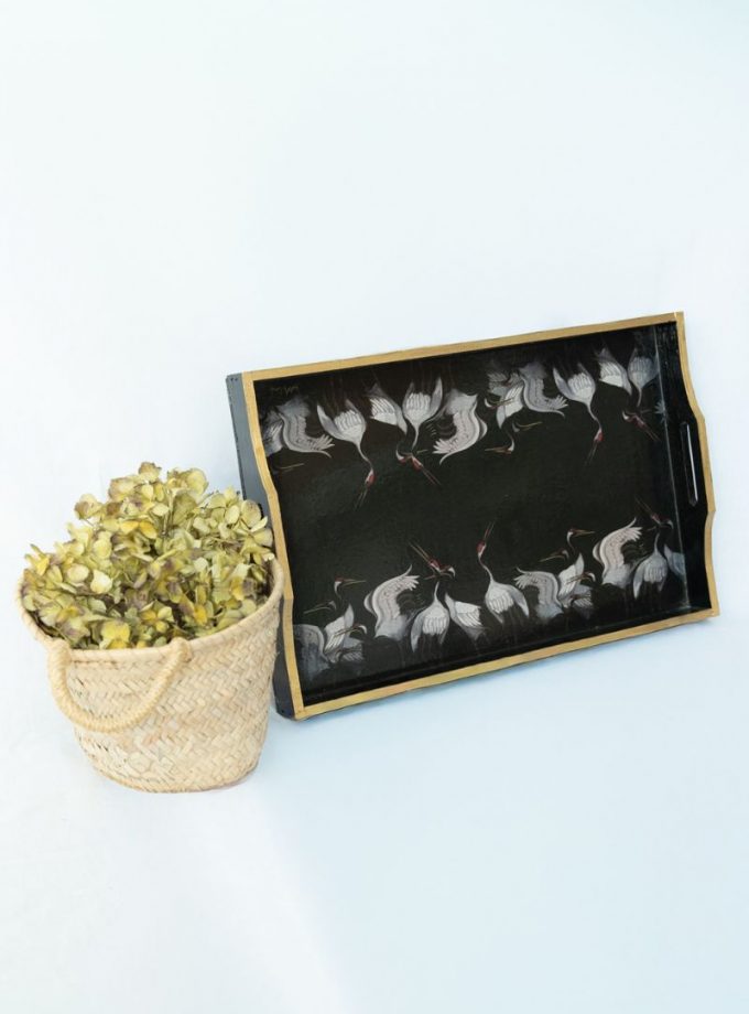 Bandeja pájaros negros