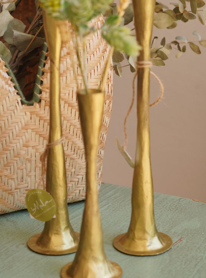 Candelabros Dorados, pack de 3